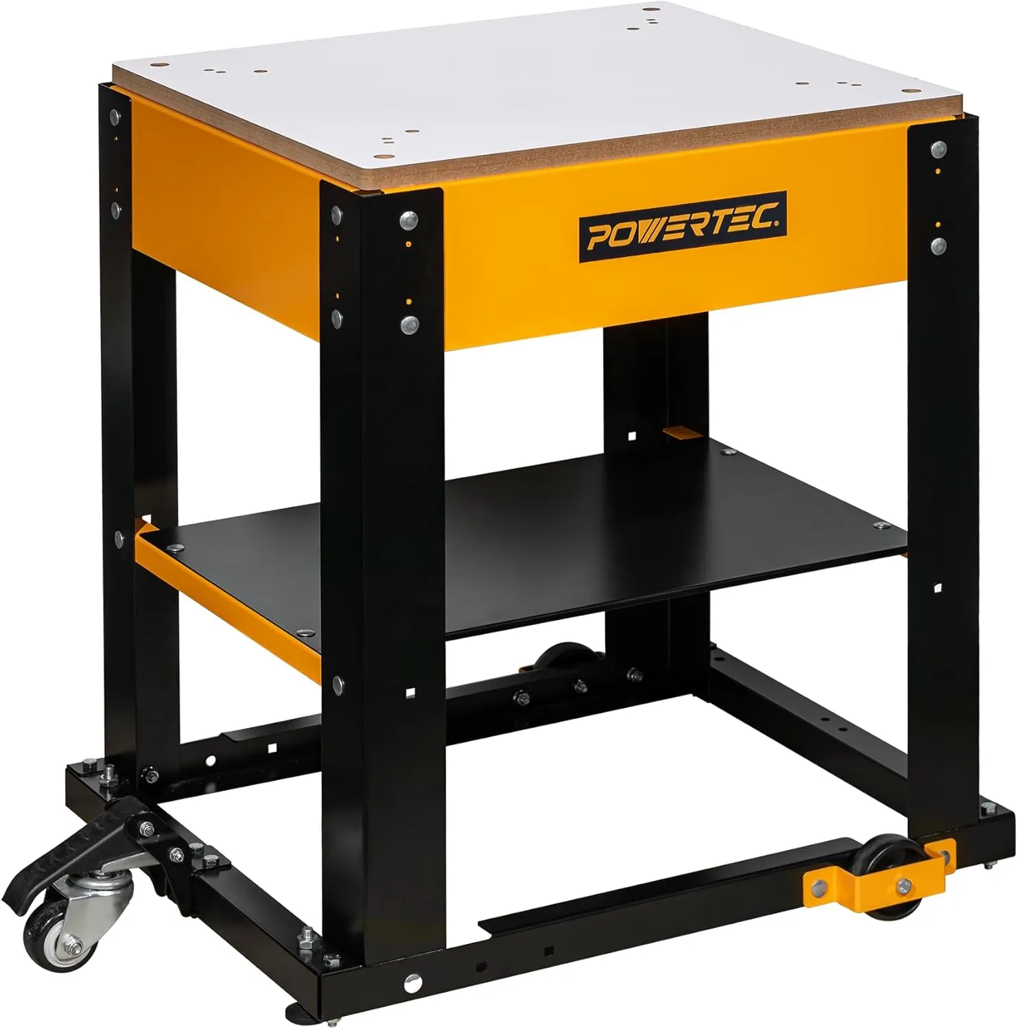 POWERTEC Tool Stand with Wheels, Casters & Melamine MDF Table Top, Power Tool Stand for Miter Saw, Drill Press, Belt Sander, Bench Grinder, Band Saw, Scroll Saw, Planer (UT1008V)
