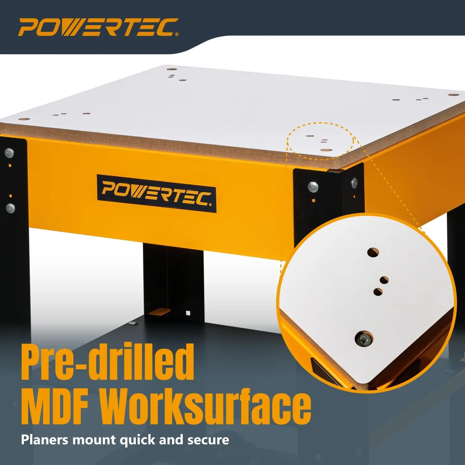 POWERTEC Tool Stand with Wheels, Casters & Melamine MDF Table Top, Power Tool Stand for Miter Saw, Drill Press, Belt Sander, Bench Grinder, Band Saw, Scroll Saw, Planer (UT1008V)