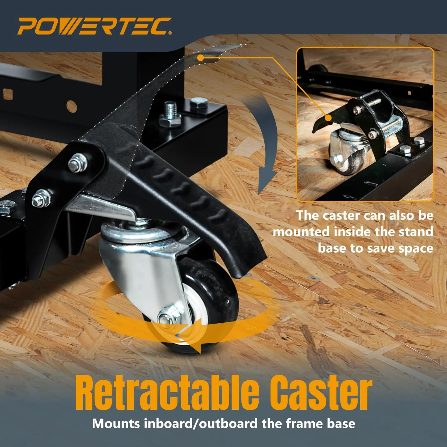 POWERTEC Tool Stand with Wheels, Casters & Melamine MDF Table Top, Power Tool Stand for Miter Saw, Drill Press, Belt Sander, Bench Grinder, Band Saw, Scroll Saw, Planer (UT1008V)