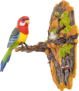 PowerTRC Wall Decor Dancing Bird with Noise Sensor, Sound Activated Chirping Bird, Realistic Nature Decoration