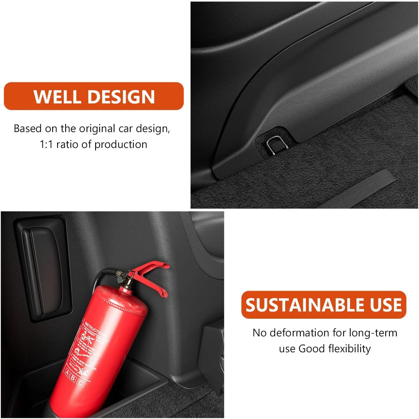 powoq Cargo Sidewall Protector Compatible with 2016-2025 Dodge Durango Trunk Sidewall Protector Mat Replacement for 2016-2025 Dodge Durango Accessories (Side Trunk Mat)