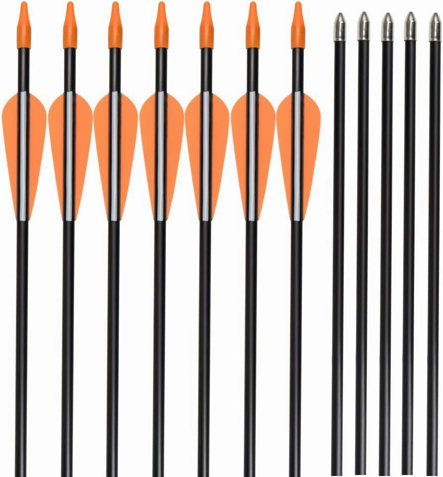 Practice Fiberglass Arrows Archery 24 26 28 30 Inch Target Shooting Safetyglass Recurve Bows Suitable for Youth Children Woman Beginner 6 / 12PCS