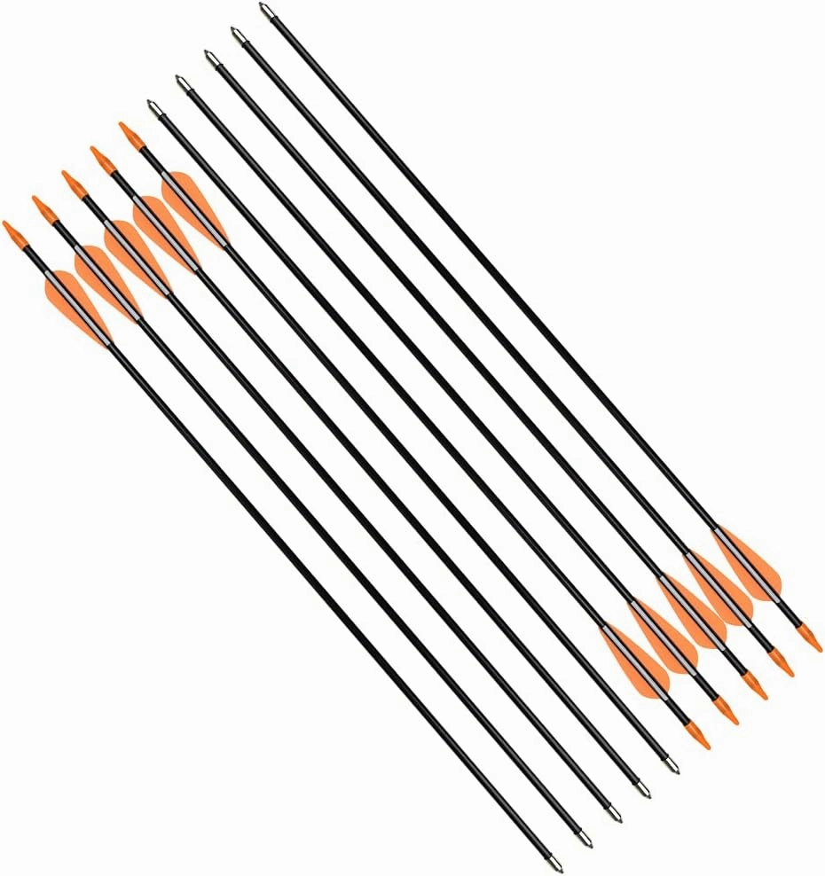 Practice Fiberglass Arrows Archery 24 26 28 30 Inch Target Shooting Safetyglass Recurve Bows Suitable for Youth Children Woman Beginner 6 / 12PCS