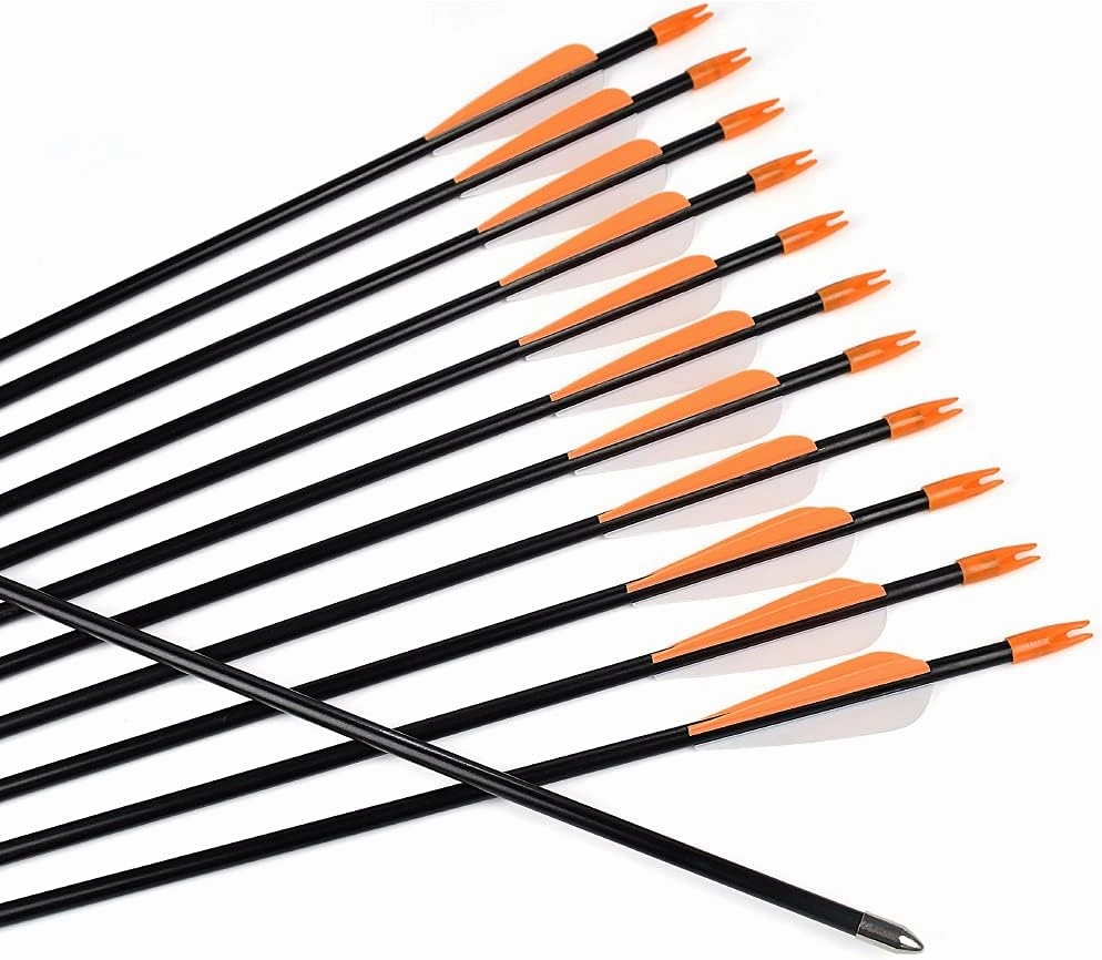 Practice Fiberglass Arrows Archery 24 26 28 30 Inch Target Shooting Safetyglass Recurve Bows Suitable for Youth Children Woman Beginner 6 / 12PCS
