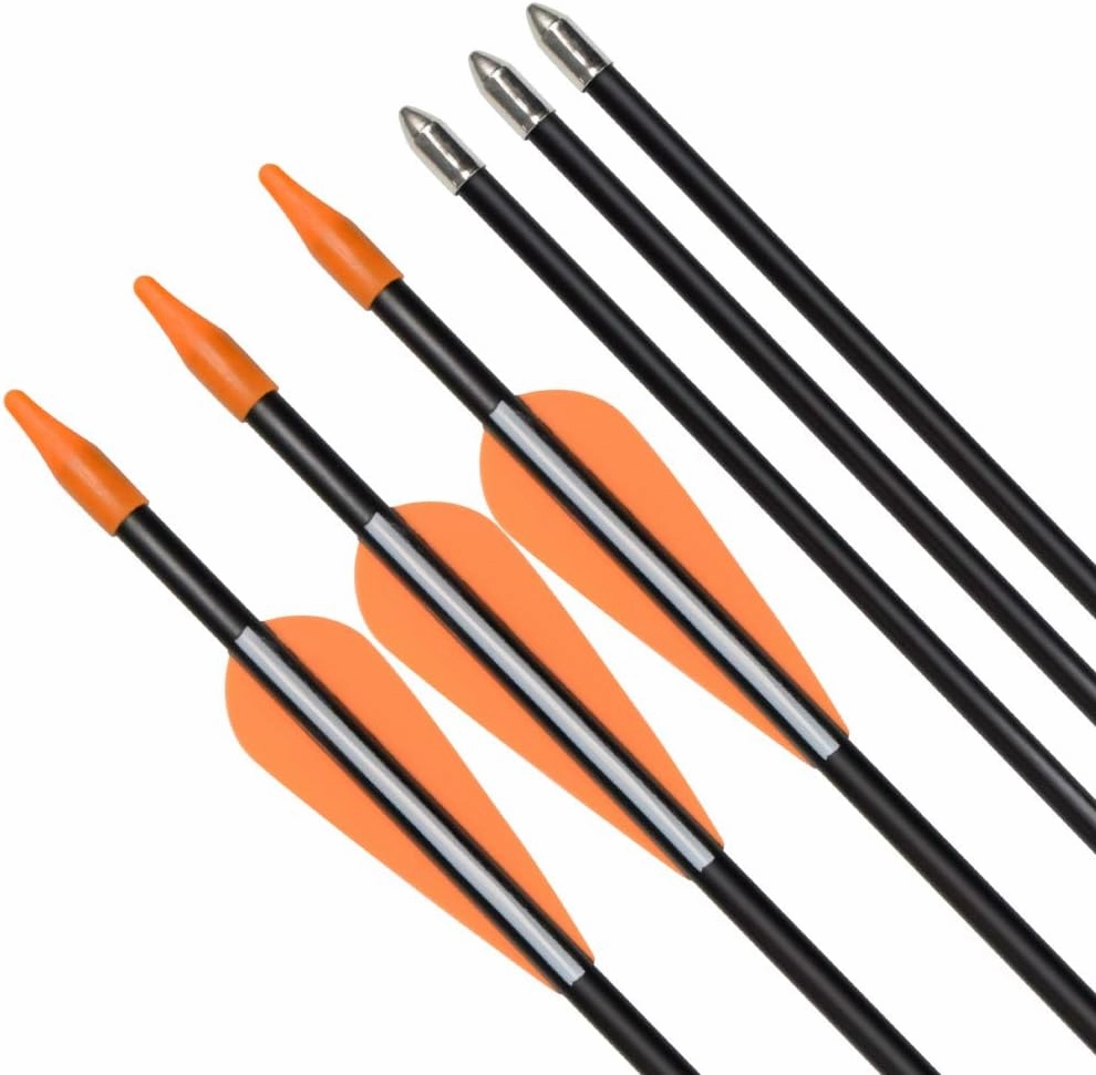 Practice Fiberglass Arrows Archery 24 26 28 30 Inch Target Shooting Safetyglass Recurve Bows Suitable for Youth Children Woman Beginner 6 / 12PCS