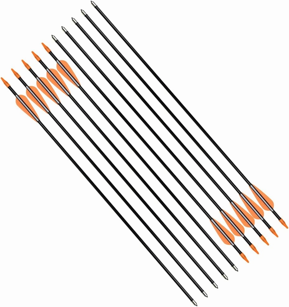 Practice Fiberglass Arrows Archery 24 26 28 30 Inch Target Shooting Safetyglass Recurve Bows Suitable for Youth Children Woman Beginner 6 / 12PCS