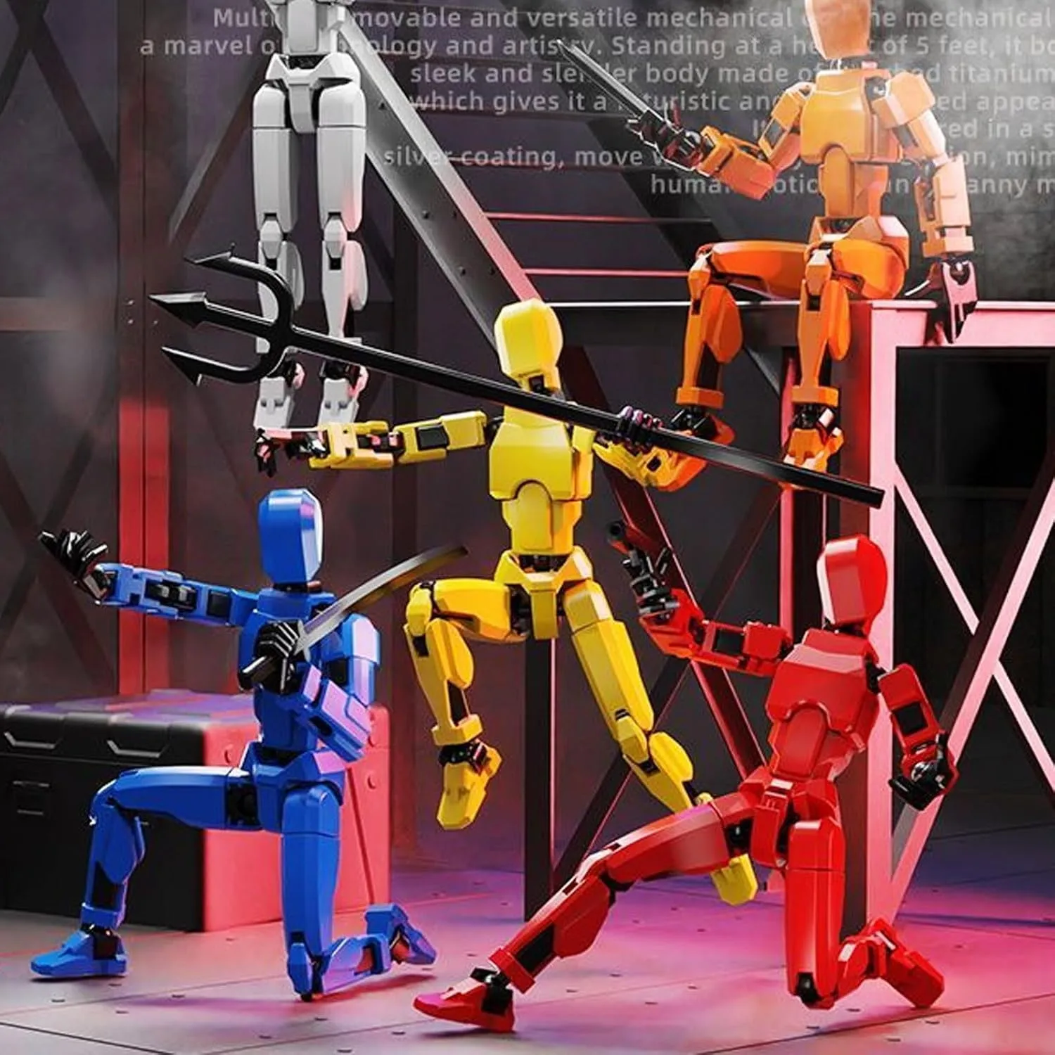 (Pre-Assembled) Dummy13 Magnetic Action Figure Set, T 13 T13 Action Figure, Anti-Gravity Style, Magnetic Articulated Figures, Multi-Jointed Movable Robot (6PCS)