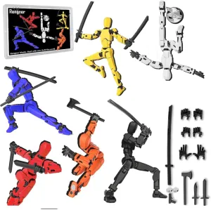 (Pre-Assembled) Dummy13 Magnetic Action Figure Set, T 13 T13 Action Figure, Anti-Gravity Style, Magnetic Articulated Figures, Multi-Jointed Movable Robot (6PCS)