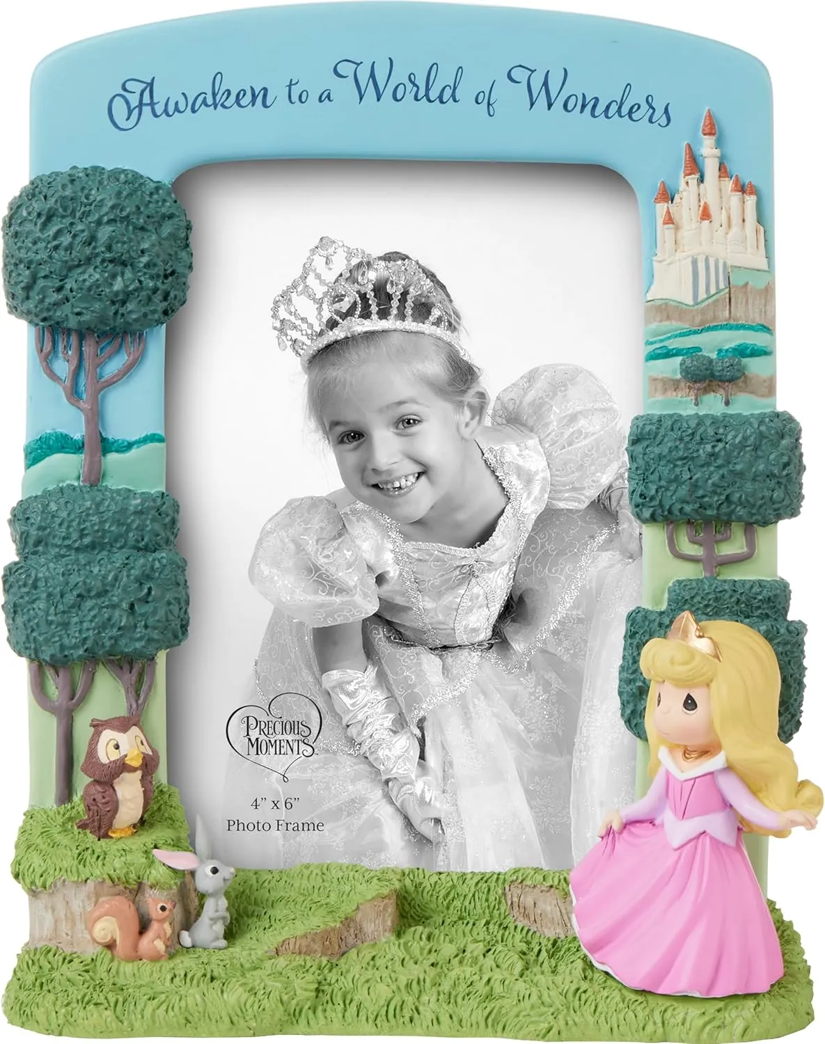 Precious Moments Disney Princess Aurora Resin/Glass Photo Frame | 4x6 Photo | Hand-Painted