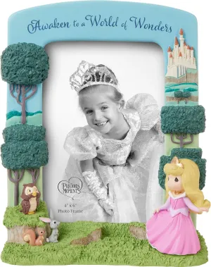 Precious Moments Disney Princess Aurora Resin/Glass Photo Frame | 4x6 Photo | Hand-Painted