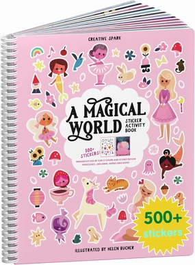 Princess Sticker Book Activity for Kids, A Magical World by Cupkin, Toddler Airplane Travel Essentials, 500  Stickers for Kids 12 Scenes   Coloring Book Pages, Princess Gift, Crafts Ages 2-8