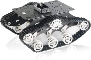 Professional TS300 Shock Absorption Robot Tank Chassis with Suspension Supporting Holder for Arduino Raspberry Pie, RC Tracked Model with 2pcs DC Encoder Motor for Monitor STEAM Teaching