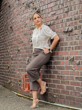 Promover Capri Pants for Women Wide Leg Yoga Cropped Pants with Pockets Loose Casual Summer Pants