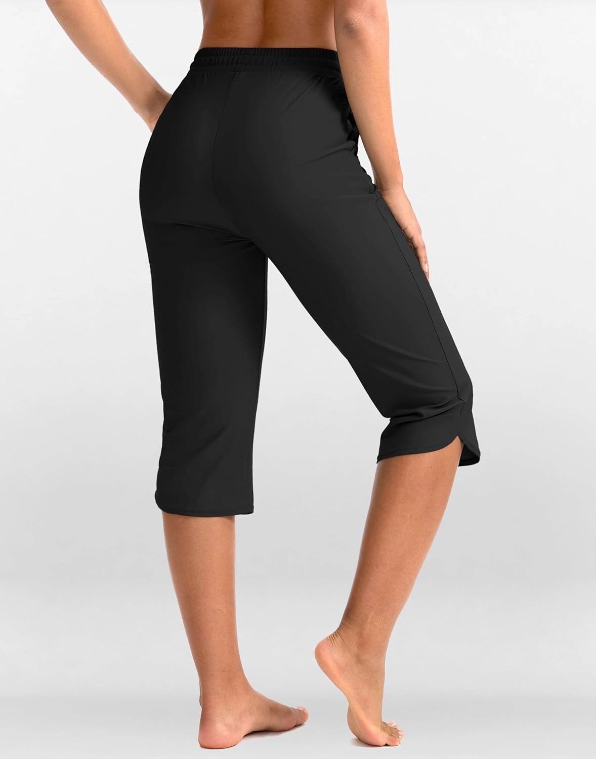 Pudolla Women's Swim Capris 18" Quick Dry UPF50  Swimsuit Pants Long Board Shorts for Women with Pockets