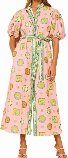 Puff Sleeve Maxi Dress - Women's Summer Graffiti Y2k Vintage Boho Tropical Floral Colorful Dress