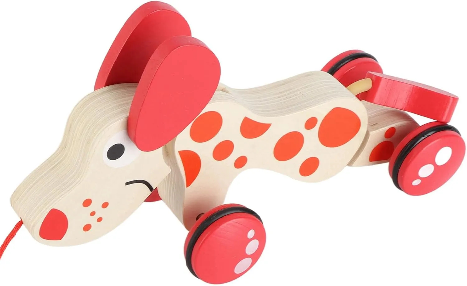 Push Pull Toy Puppy, Croc Toddler Wooden Pull Along Toy Pull Along Walking Toys for Walking Toddlers (Dog)