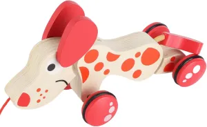 Push Pull Toy Puppy, Croc Toddler Wooden Pull Along Toy Pull Along Walking Toys for Walking Toddlers (Dog)