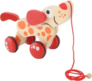 Push Pull Toy, Walk Along Pull Wooden Puppy Walk A Long Puppy Wooden Pull Toy for Walking Toddlers (Type 1)