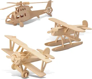 Puzzled Toys & Games Water Plane Chopper Nieuport Model Wooden Puzzle, Easy to Play Pre-Cut Puzzles Brain Teaser Educational Learning Journey Toy Activity, Kids Toddlers Children Ages 8 & Up (17 Pcs)