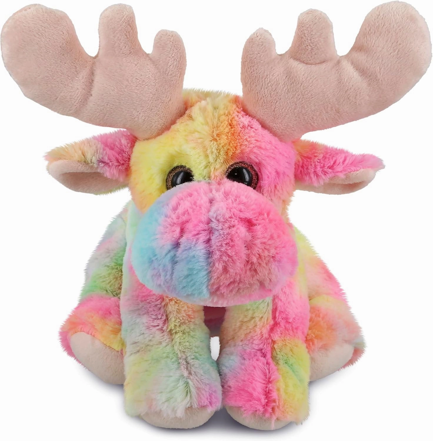 Puzzled DolliBu Rainbow Floppy Moose Stuffed Animal – Soft Huggable Moose Stuffed Toy, Adorable Playtime Wildlife Plush Toy, Cute Cuddle Gifts Toy for Kids – 12 Inch