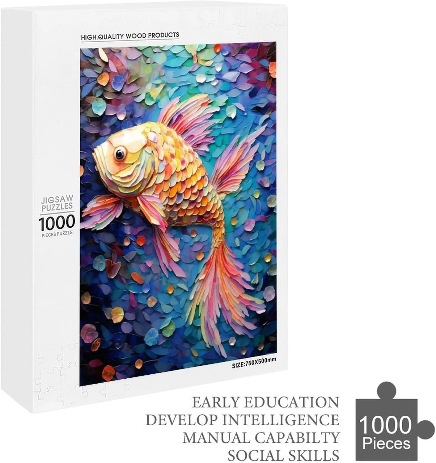 Puzzles for Adults 1000 Pieces - Fish Animal Puzzle Challenging Educational Toys Puzzles Reduced Pressure Gift