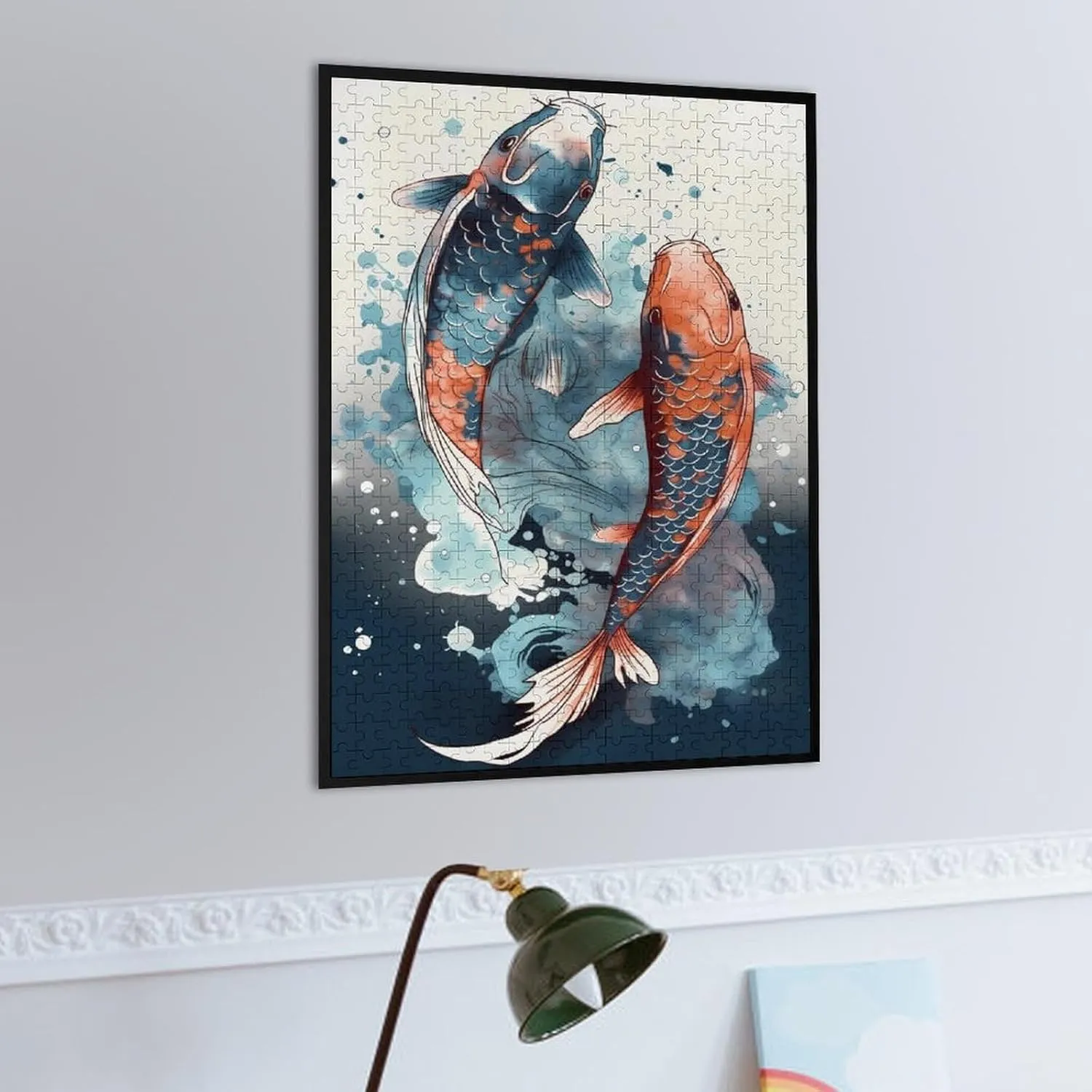 Puzzles for Adults 500 Pieces - Colored Koi Koi Fish Puzzle Challenging Educational Toys Puzzles Reduced Pressure Gift