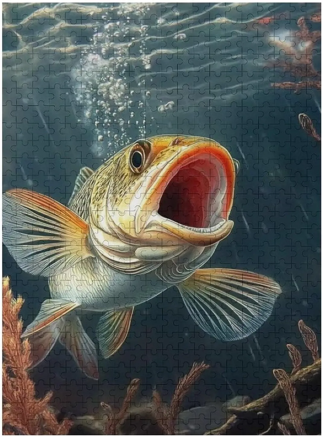 Puzzles for Adults 500 Pieces - Large Mouth Fish Funny Educational Learning Puzzle Toys for Girls and Boys