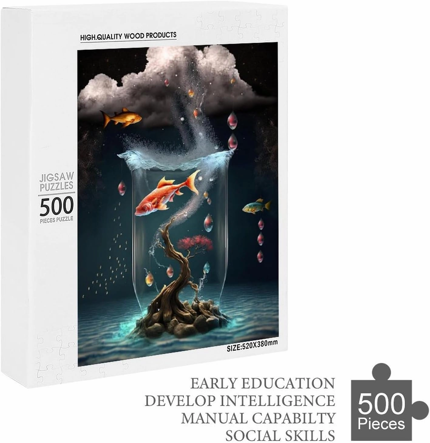 Puzzles for Adults 500 Pieces - Fish That Traveled Through Time Puzzle Game Wonderful Puzzle Great Gifts Educational Toy