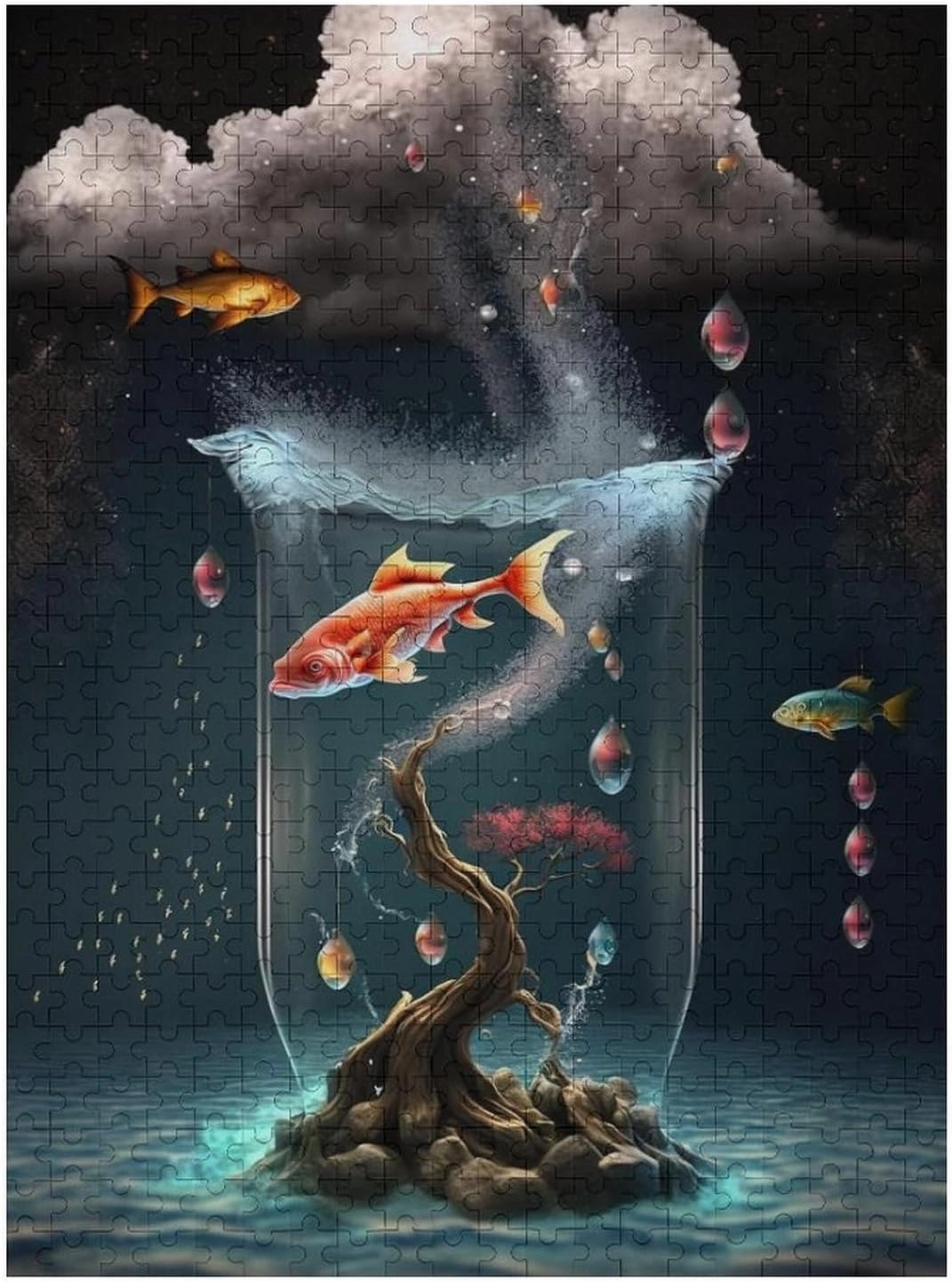 Puzzles for Adults 500 Pieces - Fish That Traveled Through Time Puzzle Game Wonderful Puzzle Great Gifts Educational Toy