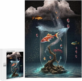 Puzzles for Adults 500 Pieces - Fish That Traveled Through Time Puzzle Game Wonderful Puzzle Great Gifts Educational Toy