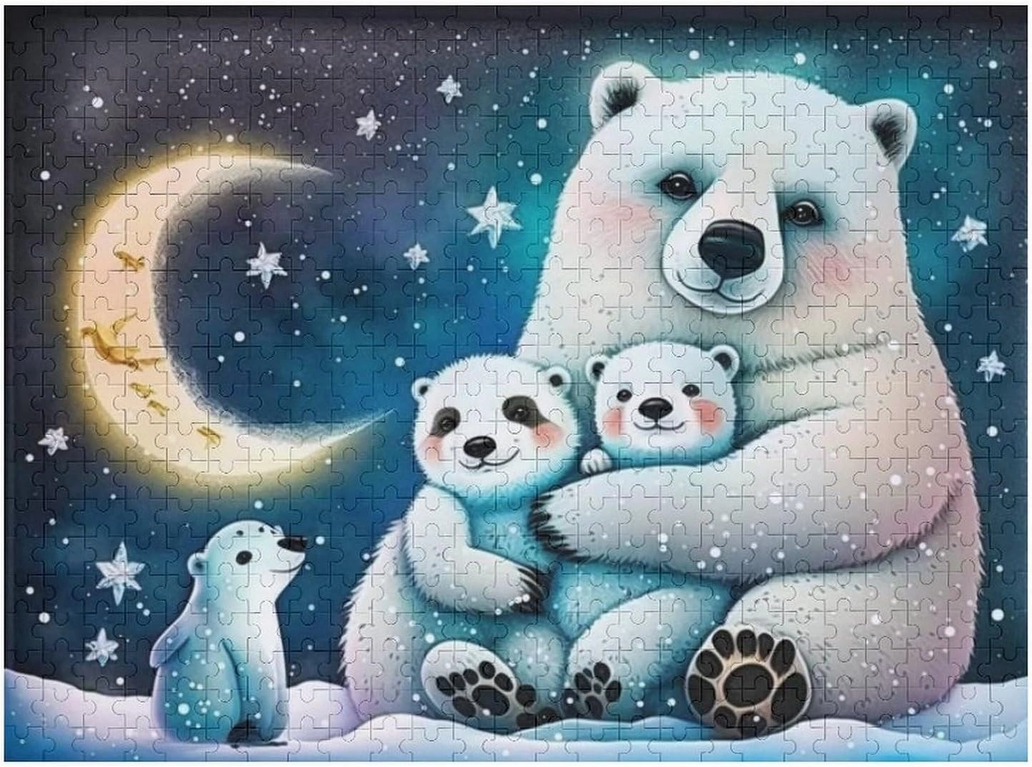 Puzzles for Adults 500 Pieces - Polar Bear House Puzzle Christmas Perfect for Relaxation Activity Difficult Challenging Puzzles