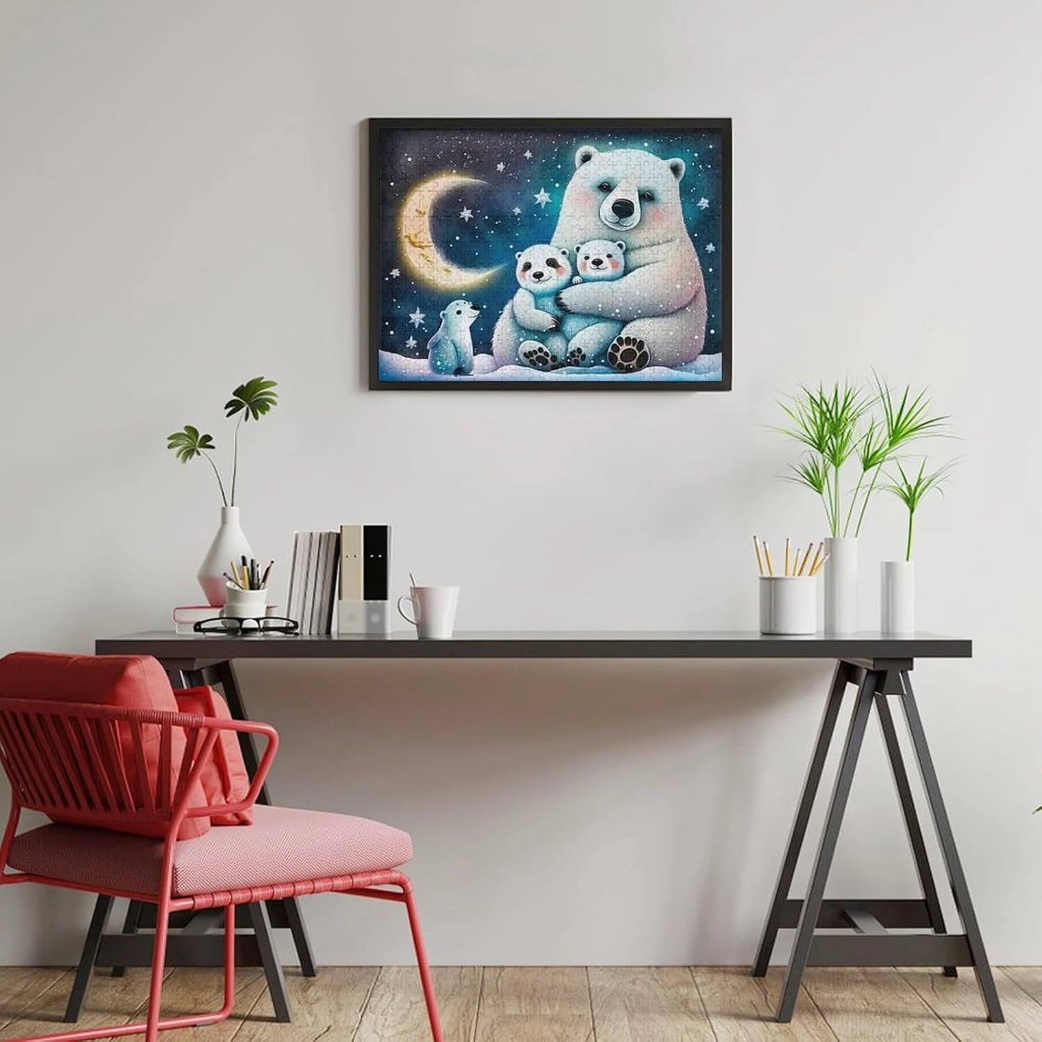 Puzzles for Adults 500 Pieces - Polar Bear House Puzzle Christmas Perfect for Relaxation Activity Difficult Challenging Puzzles