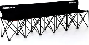 QUICKPLAY PRO Portable Folding Bench – Available in 4, 6, and 9 Seats & 6-Seat Shelter | Heavy-Duty, Fast Set-Up Seating for Sports, Camping, and Outdoor Activities