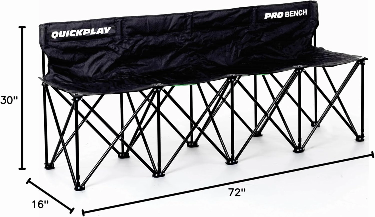 QUICKPLAY PRO Portable Folding Bench – Available in 4, 6, and 9 Seats & 6-Seat Shelter | Heavy-Duty, Fast Set-Up Seating for Sports, Camping, and Outdoor Activities