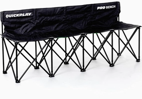 QUICKPLAY PRO Portable Folding Bench – Available in 4, 6, and 9 Seats & 6-Seat Shelter | Heavy-Duty, Fast Set-Up Seating for Sports, Camping, and Outdoor Activities