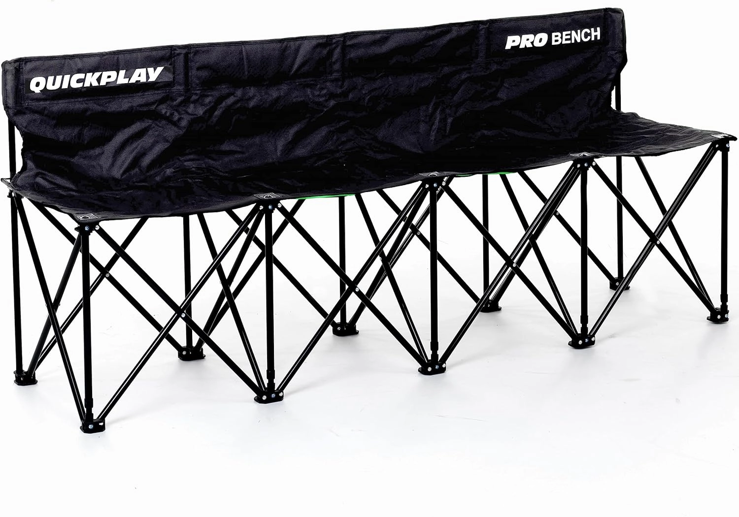 QUICKPLAY PRO Portable Folding Bench – Available in 4, 6, and 9 Seats & 6-Seat Shelter | Heavy-Duty, Fast Set-Up Seating for Sports, Camping, and Outdoor Activities