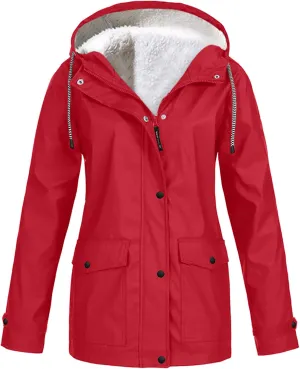 Raincoat Women Lightweight Rain Jackets Waterproof Packable Active Outdoor Hooded Windbreaker Raincoat Trench Coats