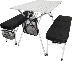 Raptor II Compact Table & Bench Set - Heavy Duty, Lightweight, Suitcase Style Design Made of Military Grade Aluminum