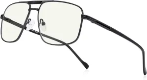 Reading Glasses for Men Square Double Bridge Blue Light Blocking Computer Readers