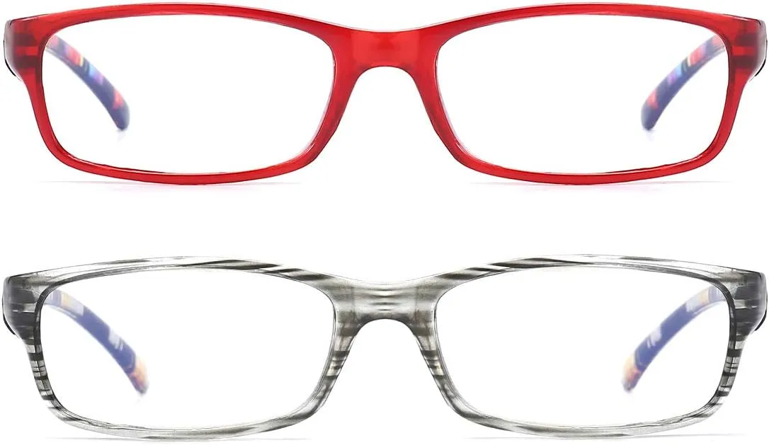 Reading Glasses for Women 2.5,Blue Light Blocking Computer Readers with Spring Hinge,Colorful Frame Fashion Eyeglasses