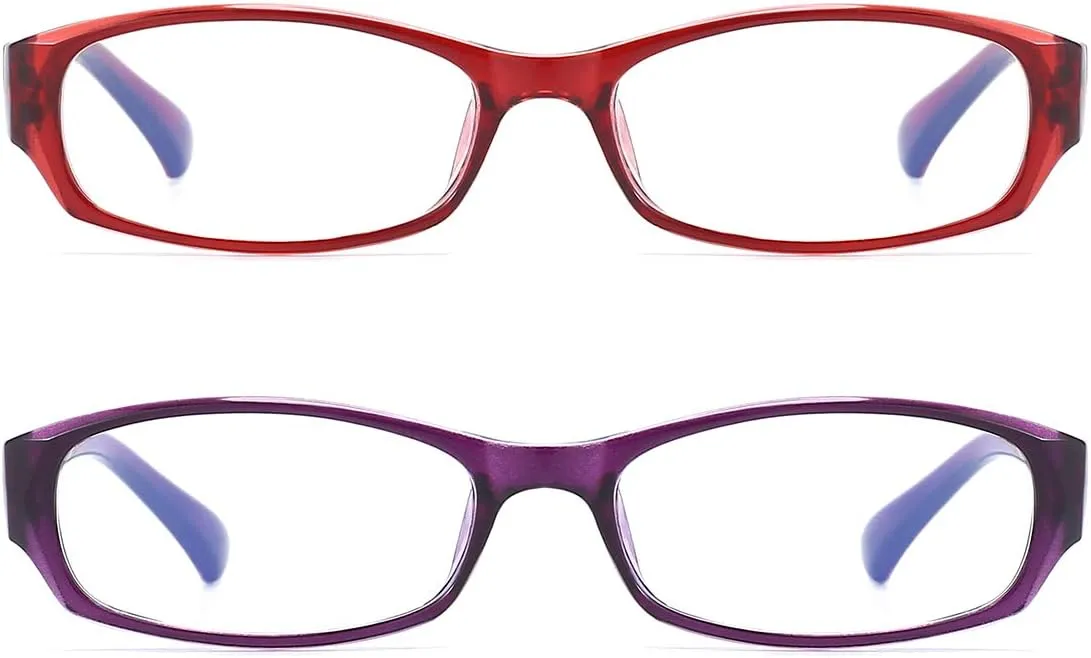 Reading Glasses Womens Blue Light Blocking - 2 Pairs Computer Readers Lightweight Colorful Eyeglasses  1.75