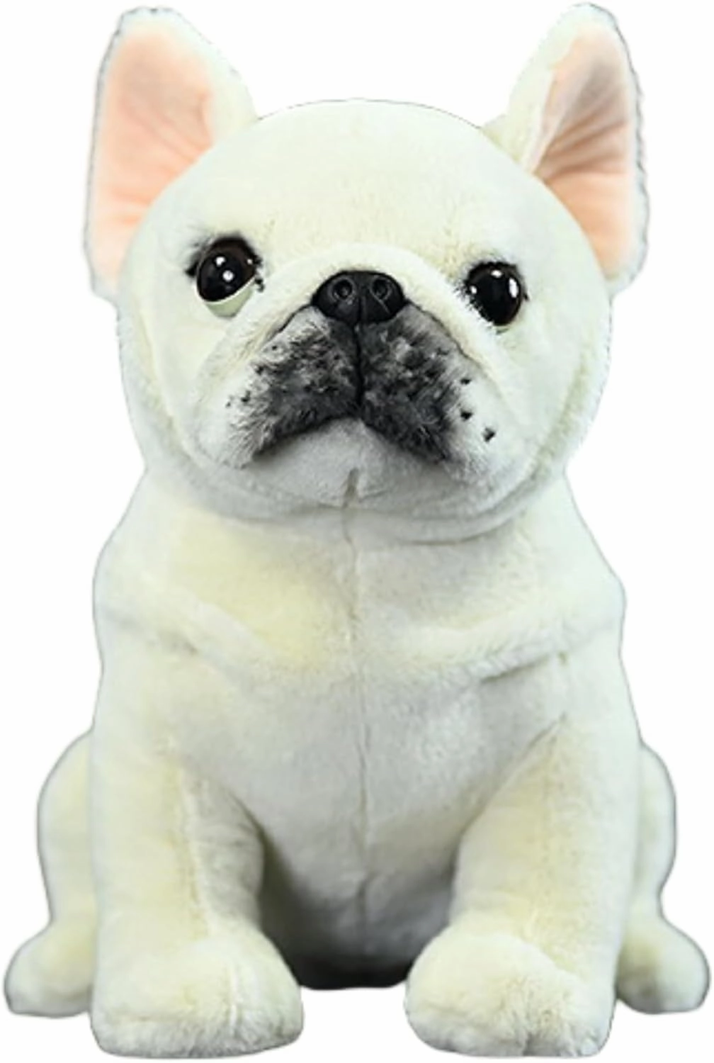 Realistic French Bulldog Plush - 9.1'' White Bulldog Stuffed Animal - Plushy and Squishy Pillow Toy - Cute Dog Puppy Animal Plushie Toys Gift for Boys and Girls