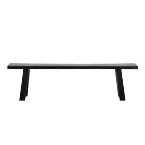 Reclaimed elm wood bench seat 150cm black