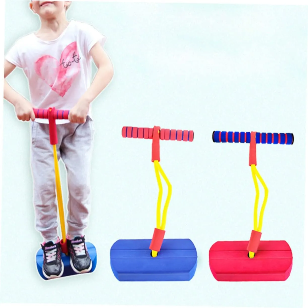 Red Bouncing Jumping Toy for Kids Cartoon Design Educational Sports Toy Sound Safe for Kids