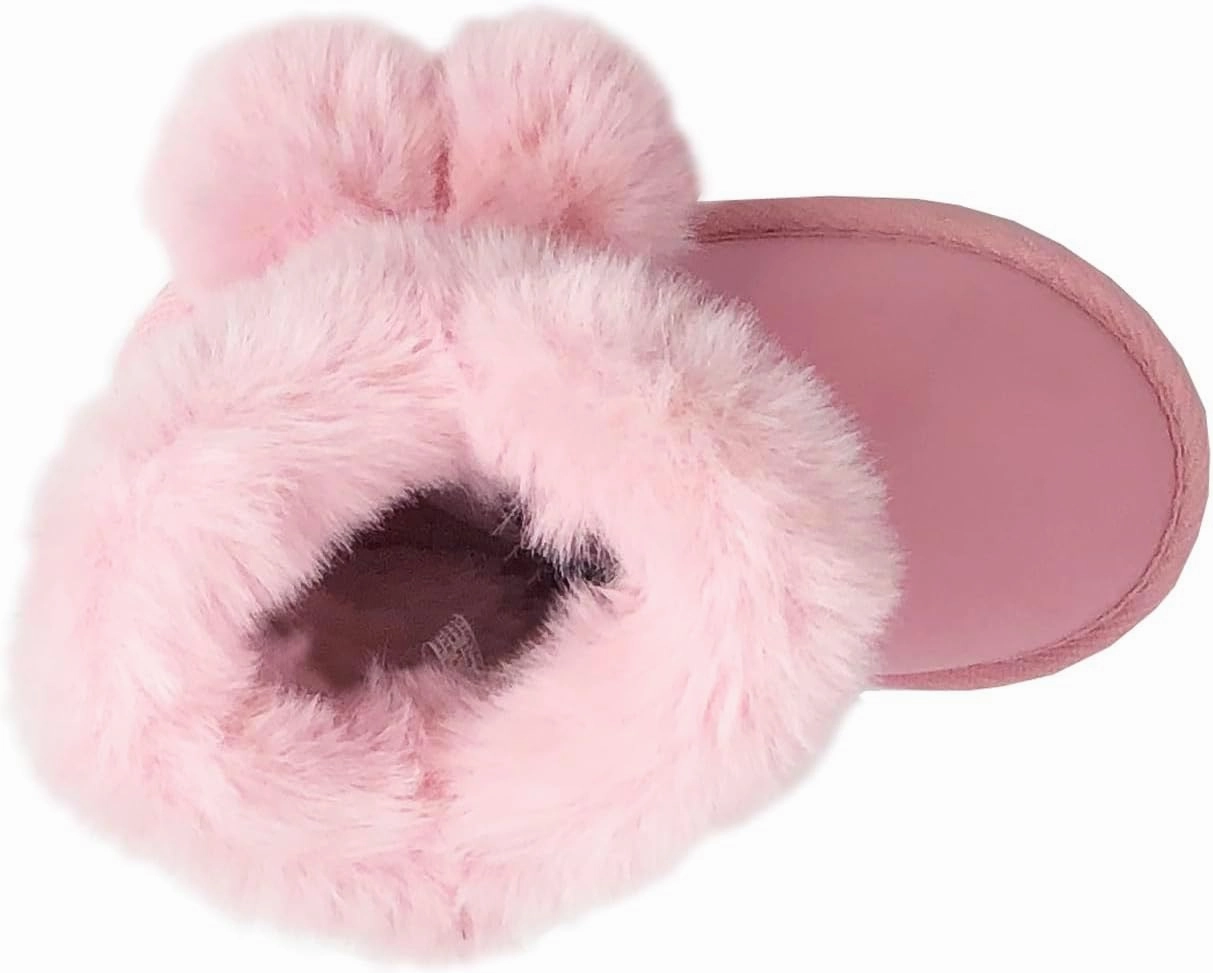 REDVOLUTION Kids Boots Toddler Girls Cute Butterfly Bow | PomPom PU leather Boot (Toddler/Small Kid)