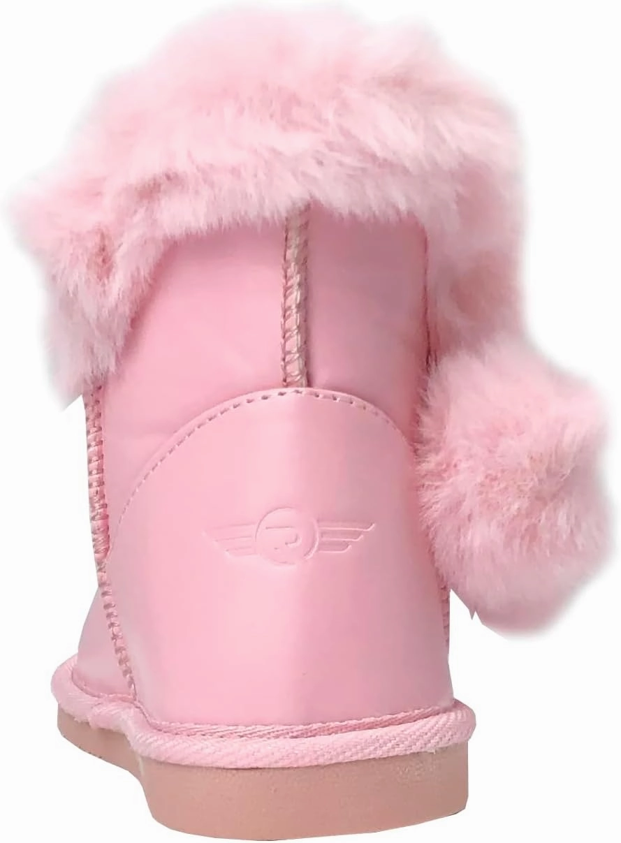 REDVOLUTION Kids Boots Toddler Girls Cute Butterfly Bow | PomPom PU leather Boot (Toddler/Small Kid)