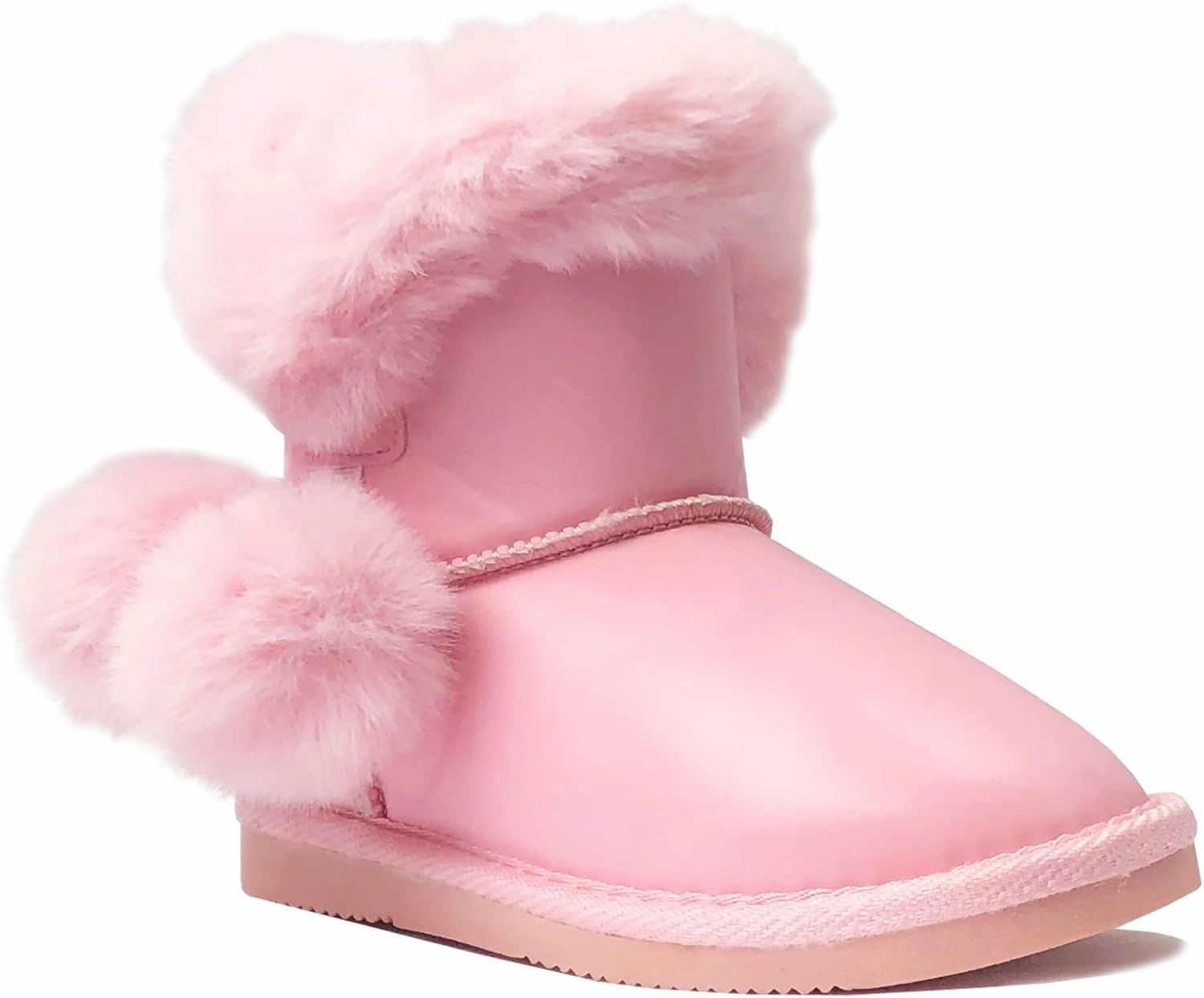 REDVOLUTION Kids Boots Toddler Girls Cute Butterfly Bow | PomPom PU leather Boot (Toddler/Small Kid)