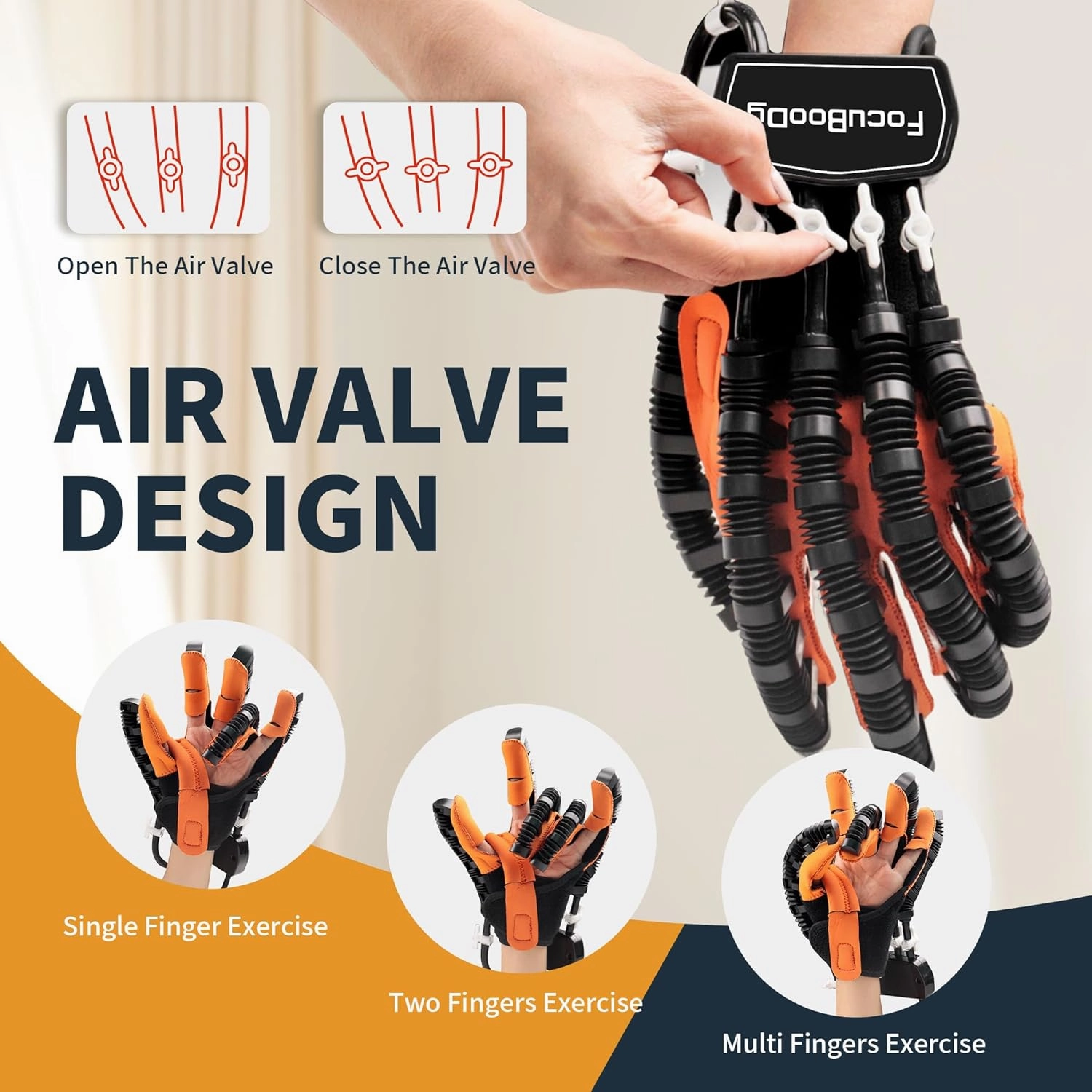 Rehabilitation Robot Gloves Equipment for Stroke Recovery, Hand Strength Exercise, and Adaptive Training Hemiplegic Finger with USB Chargeable Orange (Size S,Left Hand)