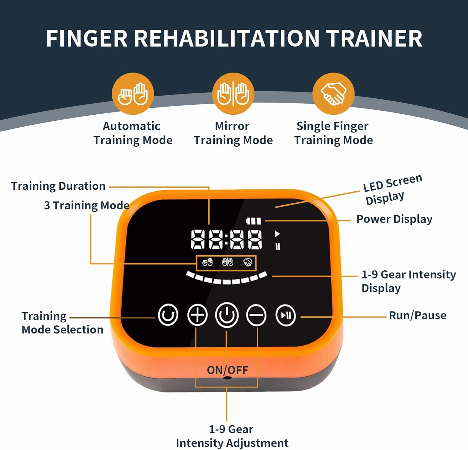 Rehabilitation Robot Gloves Equipment for Stroke Recovery, Hand Strength Exercise, and Adaptive Training Hemiplegic Finger with USB Chargeable Orange (Size S,Left Hand)