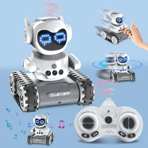 Remote Control Robot with LED and Music,Rechargeable Walkie Talkie Robot Toys for Kids, Auto-Demonstration Robot with Gesture Sensing,Birthday Gifts for Children.